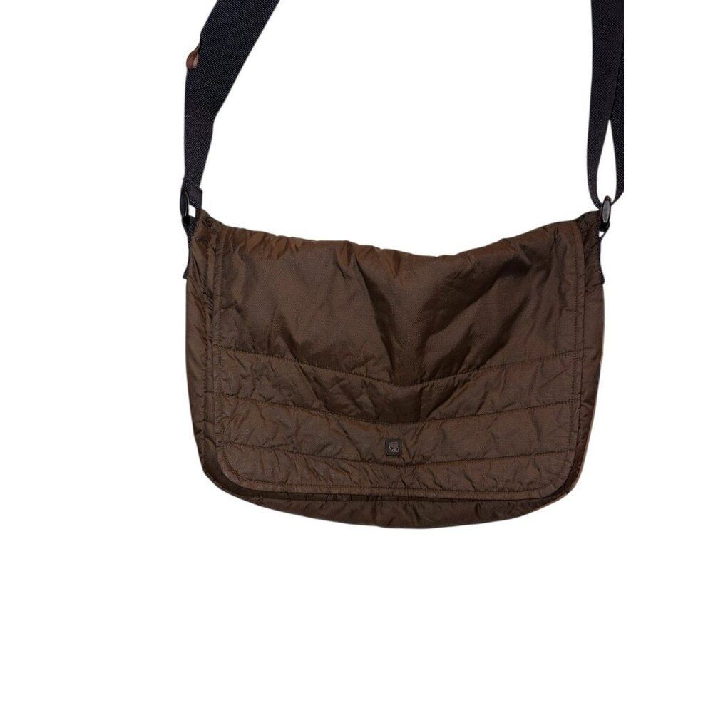 LOLE LOLË Brown 100% Nylon Crossbody Messenger Bag Quilted Puffer Design Rare